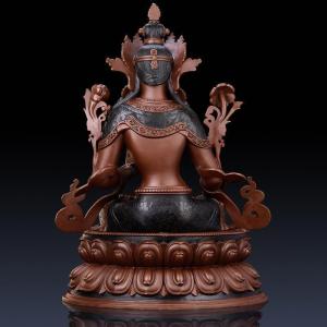 美帮汇白度母佛像 铜藏传密宗增寿救度佛母长寿三尊家供奉摆件