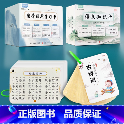 国学经典+语文知识+小学古诗+小学成语 [正版]一本小学语文知识大全基础知识大盘点三字经弟子规百家姓千字文国学经典卡片汇