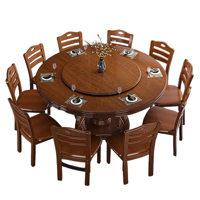 悦兴诚木质餐桌1.5*1.5*0.74m+10椅套