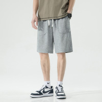 夏季华夫格男士短裤新品纯色休闲裤百搭款宽松运动五分裤