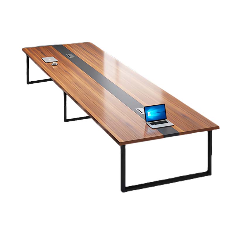 鑫升顺简约现代会议桌长桌办公家具工作台会议室长条桌办公桌椅组合4*1.4(米)