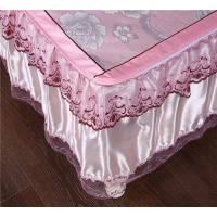 美帮汇韩式床裙款冰丝席夏季凉席双人可水洗带花边防滑三件套公主风2.0
