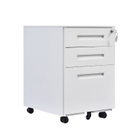 晋舰 活动柜矮柜储物柜文件柜资料柜挂劳柜带锁带轮小柜 珍珠白拉手