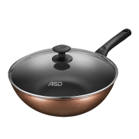 爱仕达锅炒锅不粘锅32cm易洁少油烟加厚复底锅具电磁炉炒菜锅煤气灶专用锅子平底燃气通用不沾平底煎锅小
