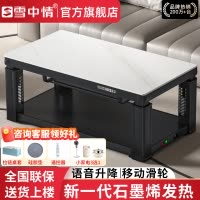 雪中情电暖桌取暖桌电暖炉烤火桌茶几一体升降电暖茶几家用客厅长方形烤火炉电炉取暖器电暖器电茶几岩板带语音控制