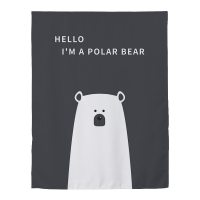 家柏饰(CORATED)窗帘免打孔安装遮光宿舍学生卧室简易出租房用出租屋魔术贴小窗帘 北极熊 宽1.3X高2.0一片