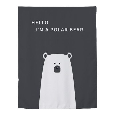 家柏饰(CORATED)窗帘免打孔安装遮光宿舍学生卧室简易出租房用出租屋魔术贴小窗帘 北极熊 宽1.3X高2.0一片