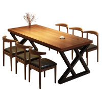 悦兴诚简约餐桌1.2m+6椅套