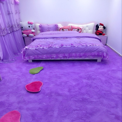 丝毛客厅茶几床边卧室榻榻米长方形地毯家用可水洗可定制满铺可爱