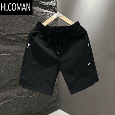 HLCOMAN短裤男夏季美式2025年新款打孔透气凉感休闲直筒裤潮流百搭五分裤
