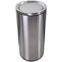 德力彩 不锈钢垃圾桶 翻盖38*73cm 个