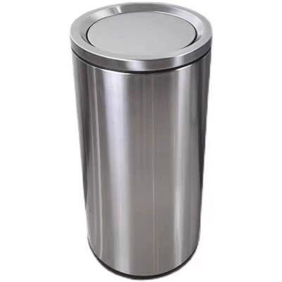 德力彩 不锈钢垃圾桶 翻盖38*73cm 个