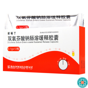 诺福丁 双氯芬酸钠肠溶缓释胶囊 0.1g*12粒/盒