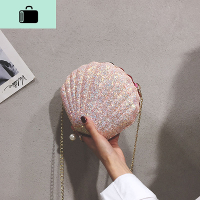 亮片包包女2020新款时尚链条包包斜挎韩版女学生ins网红贝壳包NEWLAKE女斜挎包