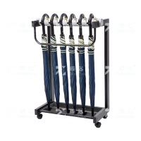 臻远 ZY4080110商用雨伞架带锁收纳置物架铁艺伞架子 含6把单人伞