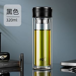 富光FGA玻璃杯男大容量家用水杯高档泡茶杯双层加厚耐高温茶杯子