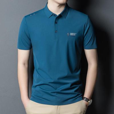 苏选好货-男士短袖T恤纯色翻领男半袖韩版潮中青年男T恤短袖高档男装