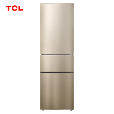 TCL209升三门电冰箱风冷无霜AAT负离子二级能效除菌养鲜电脑控温R209V1-C晨曦金鲜活三门冰