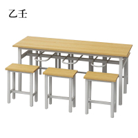 乙壬餐桌6人学校食堂小吃店快餐桌椅饭堂防火板桌1800*600*750[含椅]