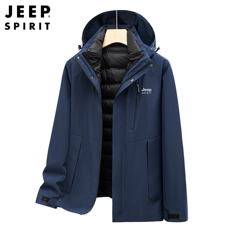 JEEPspirit情侣棉服秋冬三合一加厚两件套保暖羽绒内胆6066