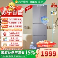 海尔(Haier) BCD-251WGHC3E7AS 251升风冷变频三门冰箱