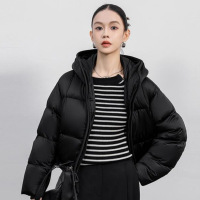 年冬季新款短款连帽泡芙棉服女加厚保暖肯豆款面包服休闲外套
