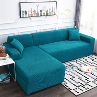 懒人沙发套全包卍能全盖沙发罩四季通用皮沙发垫巾简约 青石蓝 组合套装[三人长190-230cm+三人长190-230cm