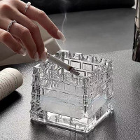 斐月伽潮流城堡烟灰缸玻璃客厅时尚办公室家用烟缸个性创意轻奢摆件 城堡烟灰缸 透明色