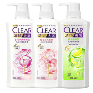 清扬洗发水女士去屑控油500g洗发露多香味可选