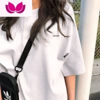 七斓夏季新款小众设计感薄款上衣服别致甜酷宽松白色ins短袖T恤女装潮
