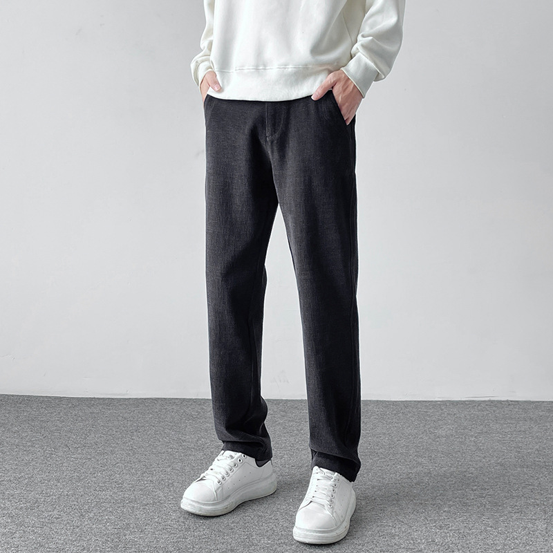 舒适保暖冬季灯芯绒加厚男裤子新款宽松直筒保暖长裤秋冬款休闲裤