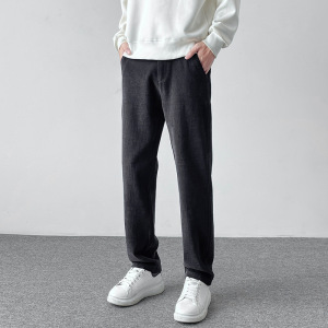 舒适保暖冬季灯芯绒加厚男裤子新款宽松直筒保暖长裤秋冬款休闲裤