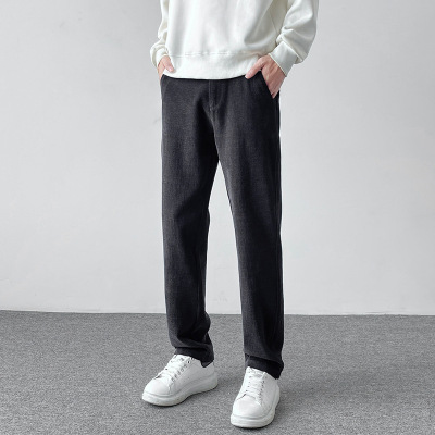 舒适保暖冬季灯芯绒加厚男裤子新款宽松直筒保暖长裤秋冬款休闲裤