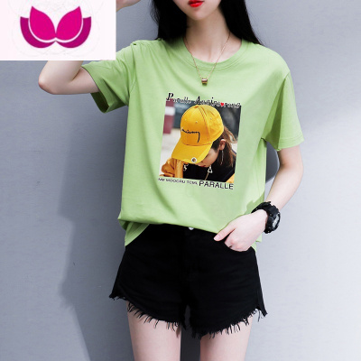 七斓t恤女短袖2023夏装新款韩版宽松百搭cec半袖体恤白上衣ins潮