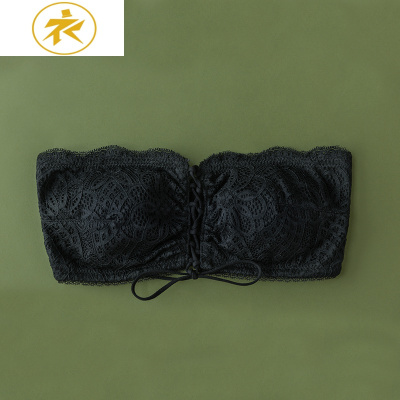 Ideamini靴下物春夏无肩带上托抹胸蕾丝花边胸罩内衣女无钢圈美背性感文胸抹胸