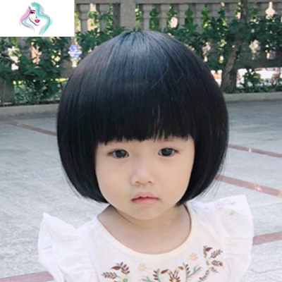 儿童假发发套全公主卷发女童宝宝小孩女孩婴儿可爱头饰造型仿真你那么美8803黑色5岁-10岁发夹
