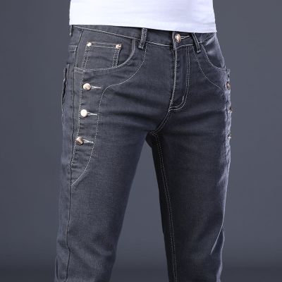梵蒂加(VENTIGA)新款MF002男装男士牛仔裤牛仔裤男裤子男弹力修身小脚裤子男青年韩版潮流百搭长裤男