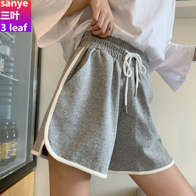 厂家直發-阔腿裤子女夏季2021新款韩版学生高腰热裤休闲运动裤五分短裤女潮迈诗蒙