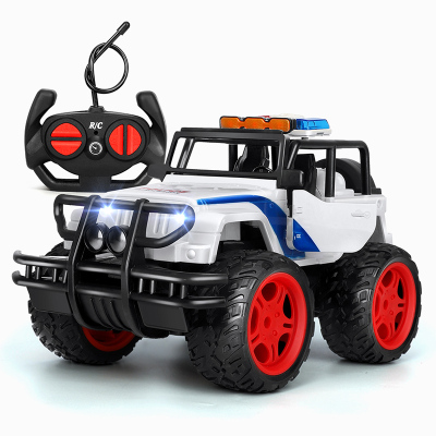 勾勾手（GOUGOUSHOU）遥控汽车儿童玩具车男孩警车遥控越野车吉普车漂移汽车模型遥控吉普车-警车白色