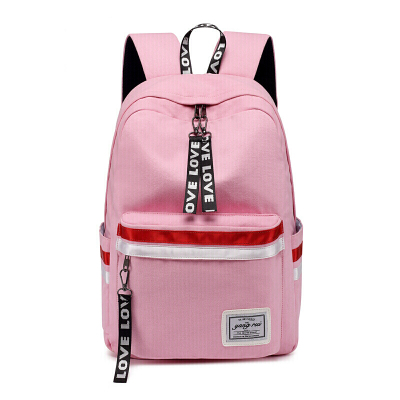 新款双肩包女韩版新款潮学院风大容量学生书包百搭时尚背包电脑包SN5189SN3850-定制粉色粉色