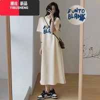 YIBUSHENG大码女装短袖t恤连衣裙季微胖mm遮肚藏肉显瘦长款裙小个子