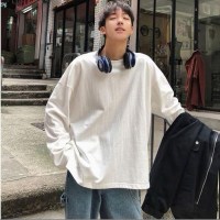 SUNTEK秋季男装动漫火影假两件长袖t恤男学生韩版宽松原宿风潮流上衣服T恤