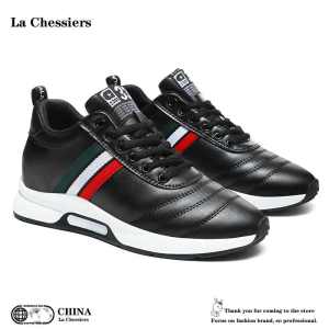 La Chessiers男士内增高鞋2025春秋季新款隐形增高潮流休闲运动休闲鞋