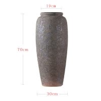 陶罐新中式复古做旧陶瓷花器客厅玄关插花落地大花瓶粗陶组合摆件 三维工匠 棉花把束(15支)
