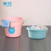 茶花(CHAHUA)洗脸盆30cm+水桶31m塑料盆子泡脚桶洗脚盆