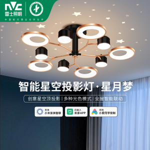 雷士照明[星月梦]星空灯现代简约吸顶灯奶油风客厅吊灯主灯中山灯具
