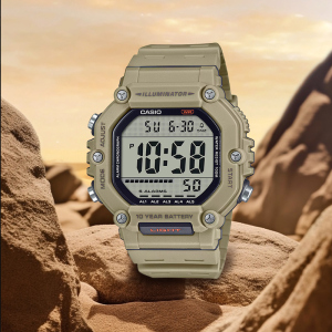 casio官方旗舰店卡西欧运动手表男 官方限量太阳能运动防水潮流 石英表男 小黑表电子手表正品AQ-S810学生手表
