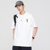夏季新款情侣重磅纯棉短袖T恤男装宽松休闲百搭打底衫印花上衣男