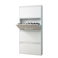 洛诗莲 (RoyceLand) 钢制翻斗鞋柜简约现代收纳柜白色四斗 655*152*1375