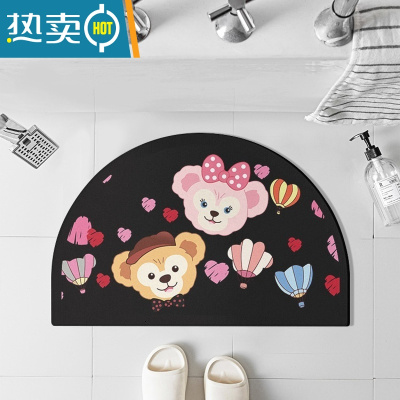 敬平古灵精怪 浴室硅藻泥地垫卫生间门口吸水半圆脚垫厕所防滑北欧ins防滑垫